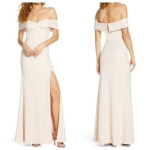 NWT Lulu’s Song Of Love Blush Pink Off The Shoulder Bridesmaid Dress